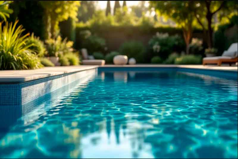 Piscine en kit installée dans un jardin